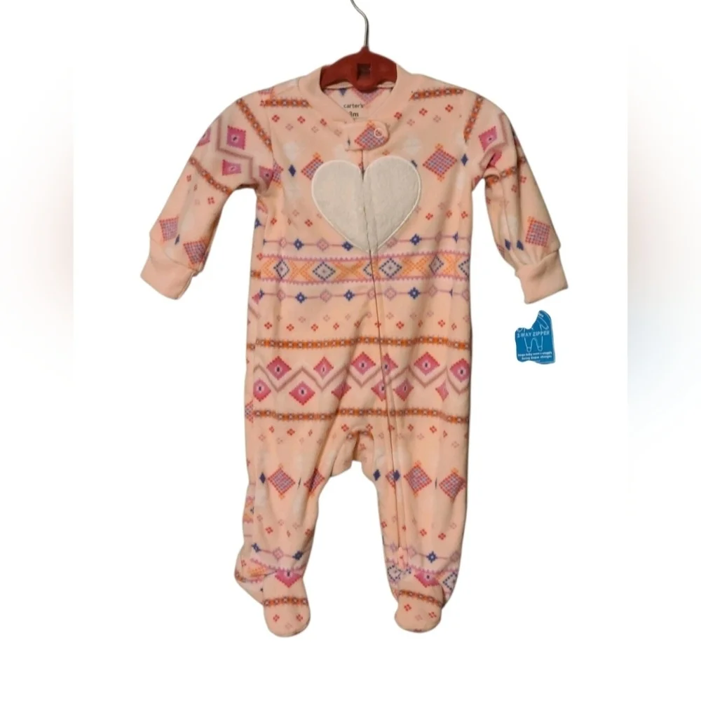 Carters girls 3 month 2 way zip and snap closure NWT footie sleeper